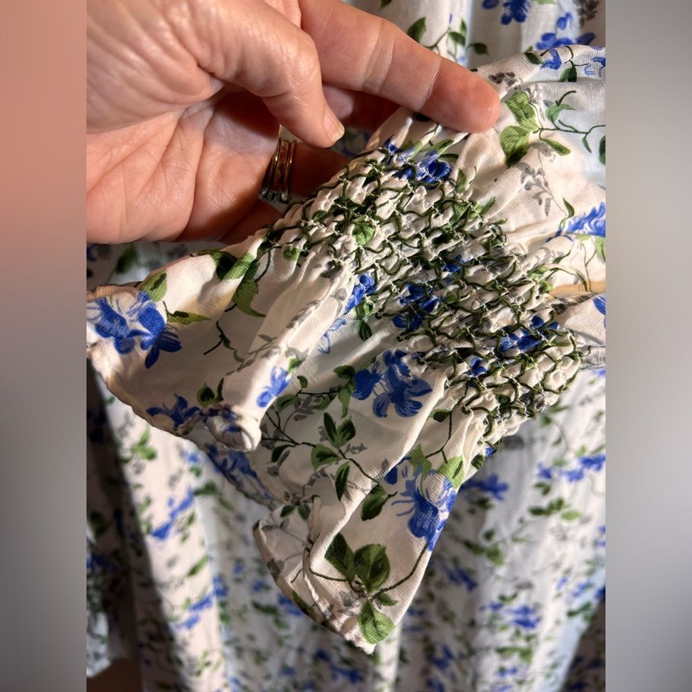 Zara Cottgaecore Long Sleeve Maxi Dress floral summer feminine loose fit beach - Picture 13 of 14